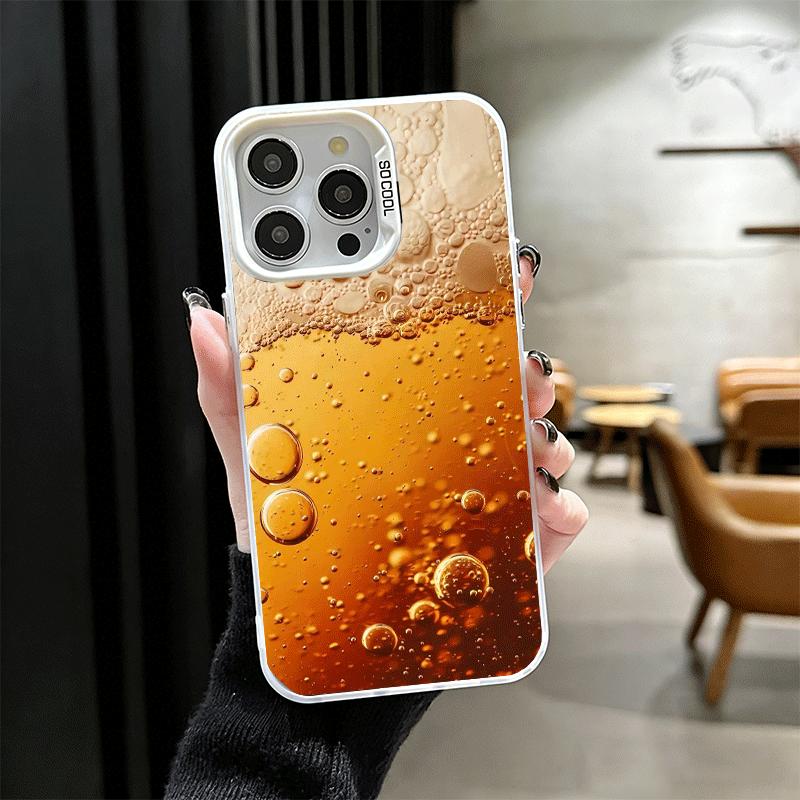 Смешной летний мягкий чехол для телефона с пивными пузырьками для iPhone 15 16 17 Pro Max 17Air 16E 14 Plus 13 12 Mini Ударопрочная задняя крышка