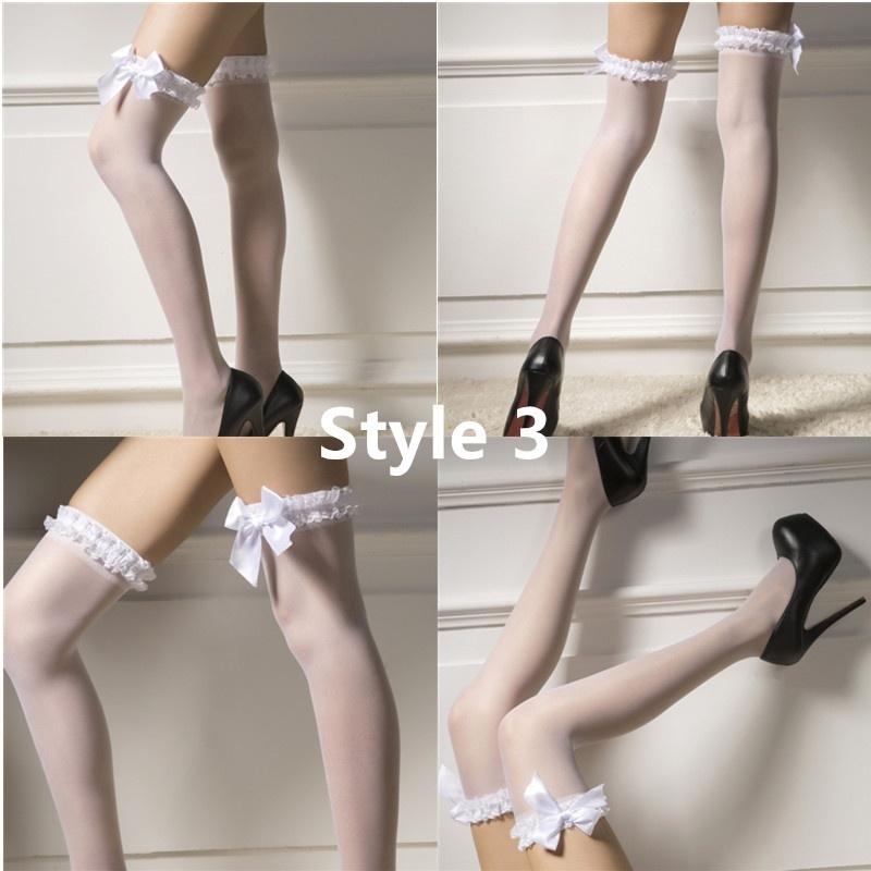 Новые сексуальные женские чулки выше колена, кружевные чулки, длинные гольфы