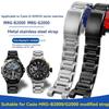 Для Casio MRG Sport Watch 5625 MRG-B2000 Стальной Ремешок MRG-G2000 Модифицированный Металл Нержавеющая Сталь Ремешок Аксессуары Мужской Черный Серебристый