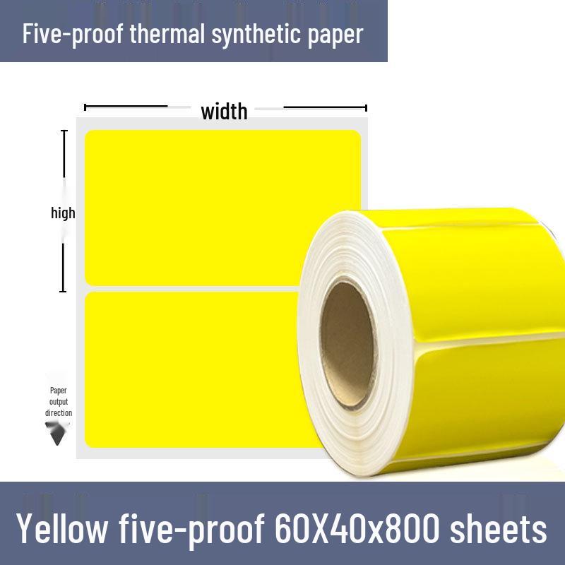 Color Five-Proof 70x50 Thermal Paper & Low-Temp Resistant 60x40 Barcode Label
