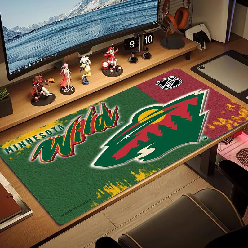 Minnesota Wild Цветная Коврик для Мыши Большой Игровой Стол Подушка Нескользящий Ноутбук Планшет Большой Коврик для Мыши XXL Коврик Мини ПК Игровой Коврик С Заблокированным Краем