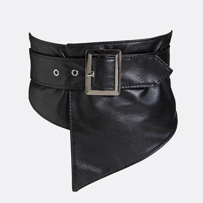 Womens Leather Asymmetric Wide Belt For Casual Fashion Summer