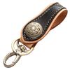 Colorful Keychain Leather Motorcycle Genuine Leather Keychain Black X Tan [DEGNER] K-18