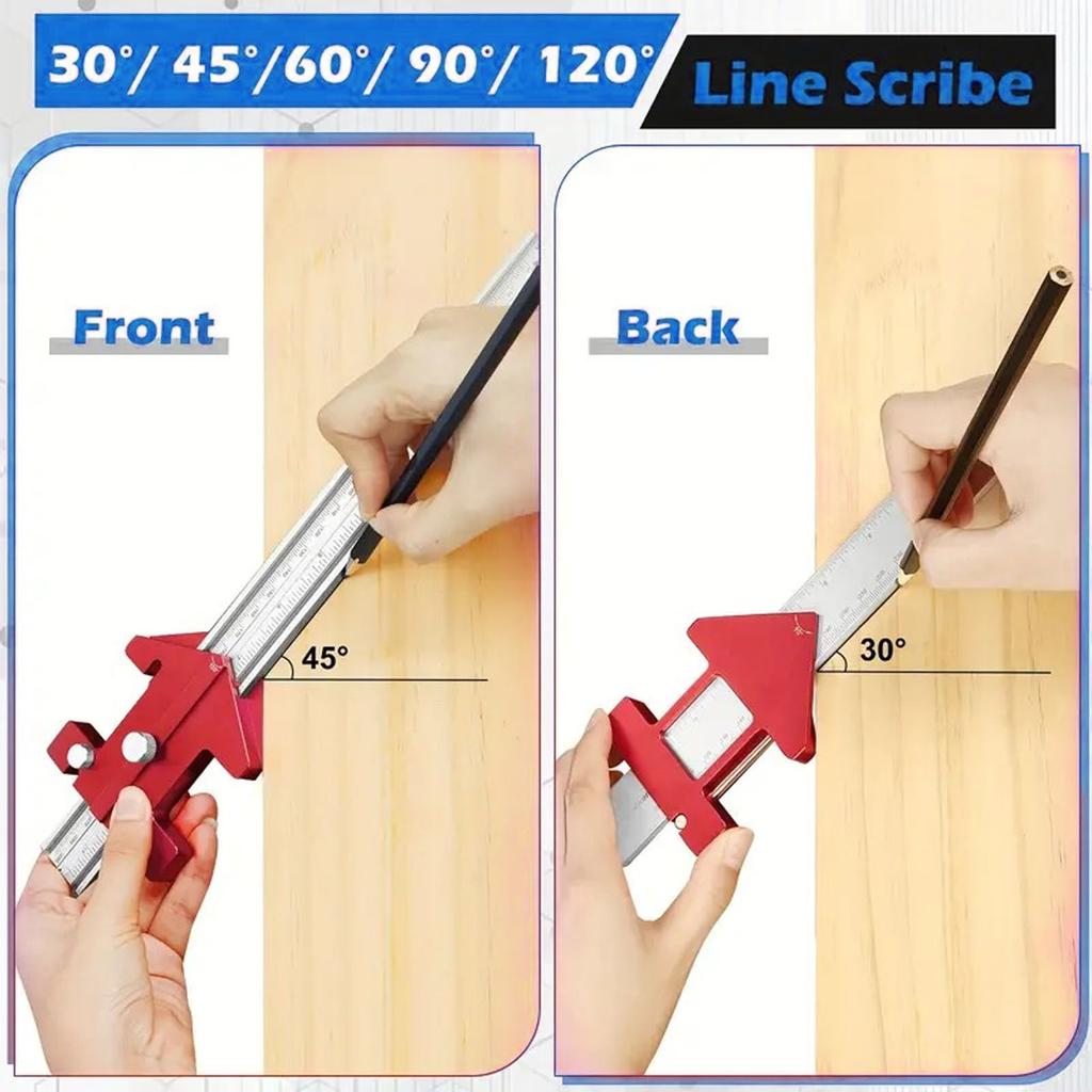 5 in 1 Cabinet Hardware Jig 7.5 Inch Adjustable Hole Distance 30 45 60 90 120 135 Degree Woodworking Scriber Drill Guide Locator