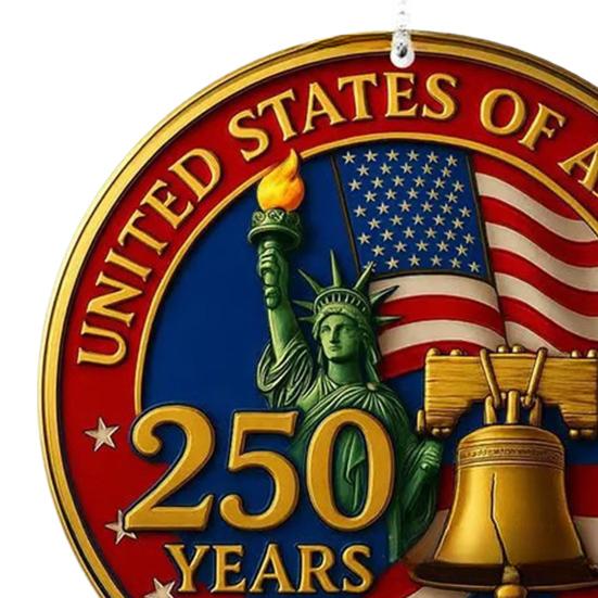 United States 250th Anniversary Acrylic Hanging Decoration US Flag Round