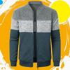 Autumn Winter Cardigan Sweater Men Fleece Zipper Sweaters Velvet Contrast Striped Sweater Coats Casual Jackets