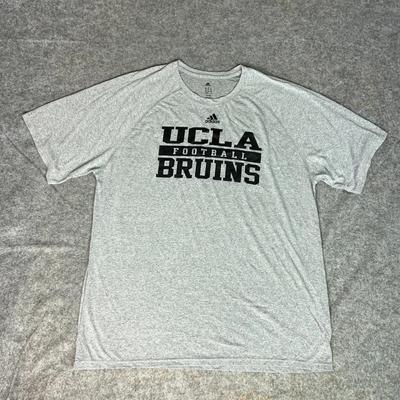 Мужская футболка UCLA Bruins 2XL XXL Серая Черная Футболка Т Адидас Университетский Футбол NCAA