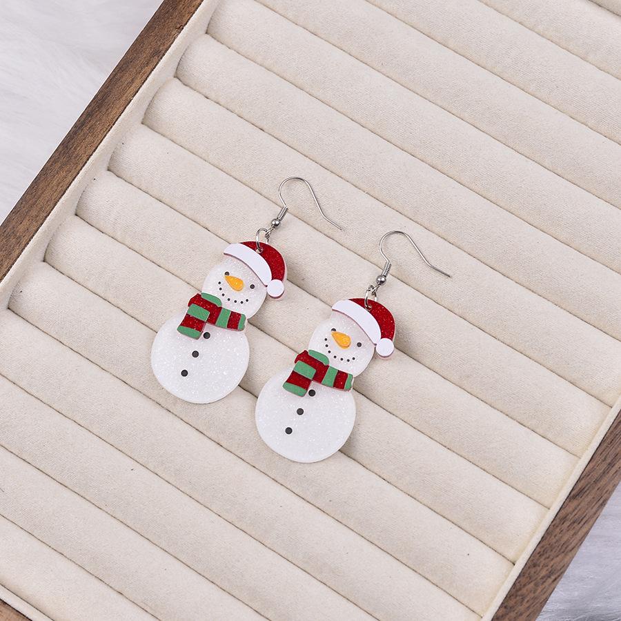 Gradient Snowflake and Reindeer Gnome Christmas Earrings