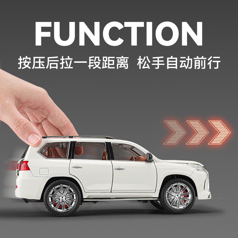pzdf1 1:24 Lexus LX570 Off Road SUV Alloy Metal Diecast Model Car Simulation Children Collectibles Hobby Ornaments Toy Holiday Present
