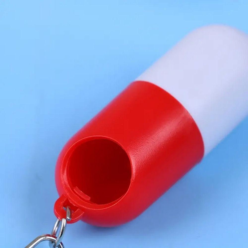 Key Chain Travel Pill Box Capsule Shaped Drug Container Keychain Pill Storage