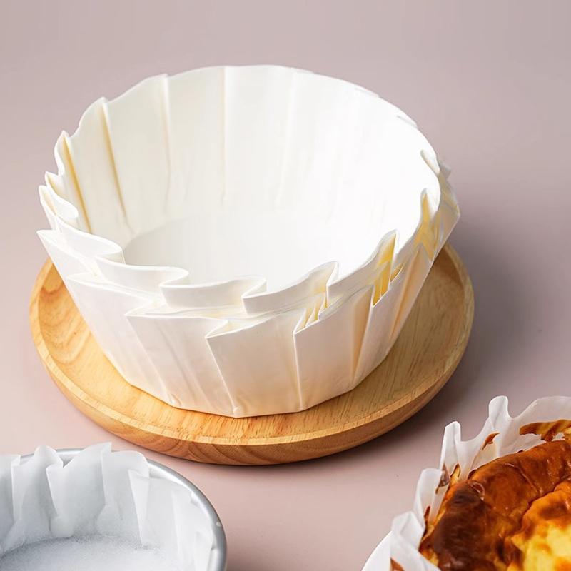Basque Cheesecake Oil Paper Tray Foldable Cake Mold Disposable Release Mousse Cake Paper Baking Oil Proof Edge Paper