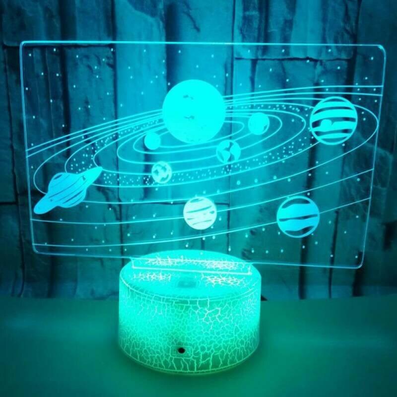 3D Solar System Galaxy Night Light Color Change Bedroom Lamp Kids Christmas Gift