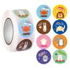 1 Roll Stickers Waterproof Without Residue Exquisite Great Stickiness DIY Eye-catching Cute Cartoon Animals Stickers for Students