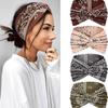 Bohemian Cashew Print Wide Crossed Headband: Casual Vacation Hair Accessory for Makeup and Face Washing