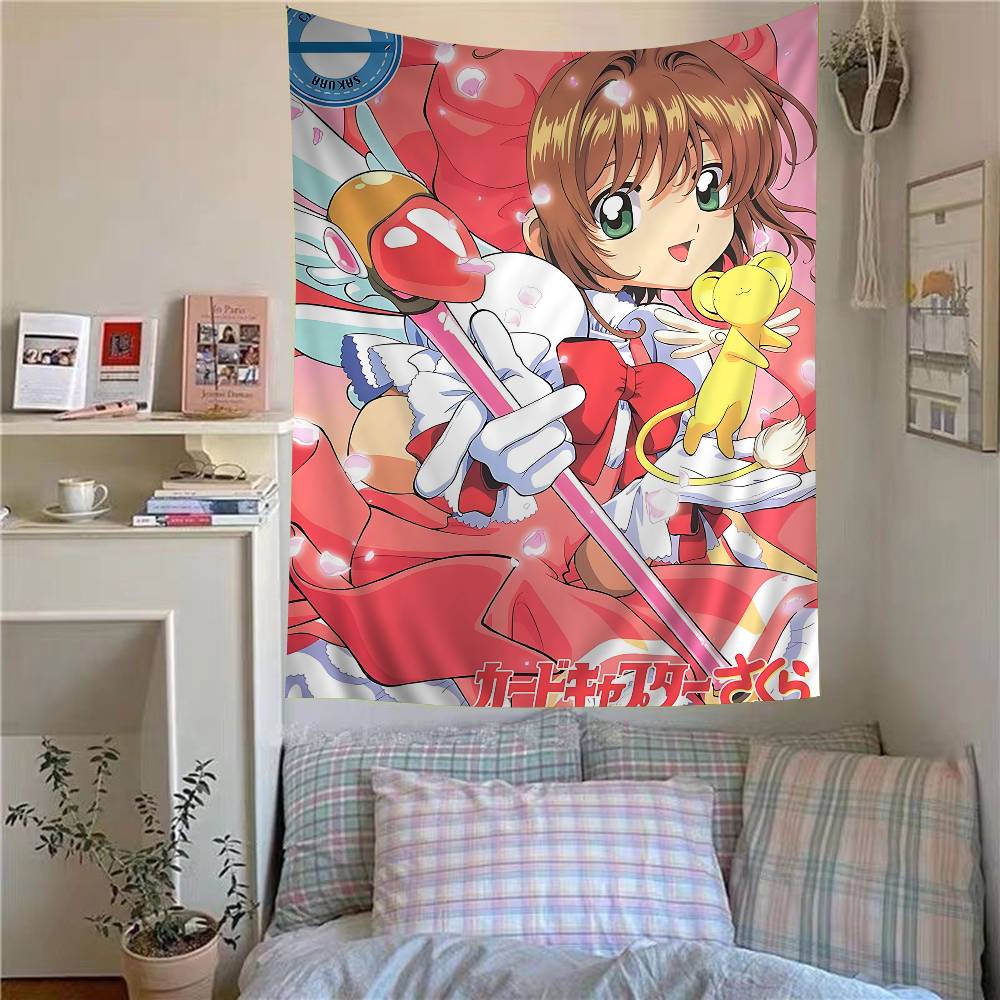 Аниме Cardcaptor Sakura Аниме Гобелен Хиппи Цветочный Настенный Ковер Декор для общежития Настенный Домашний Декор