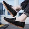 Fashion New Men Casual Shoes Fashion Summer Mens Shoes Suede Leather Mens Loafers Moccasins Brand Slip On Male Flat Driving Shoes Brown