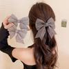 Korean Version of Fashion Bow Hairpin Niche Simple and Versatile Temperament Spring Clip Advanced Semi-drape Hairpin