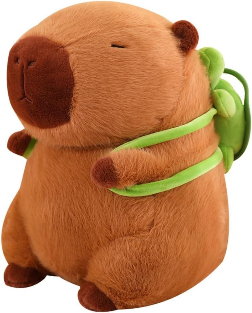 Merkmal shop Плюшевая Капибара Животное Мягкая Игрушка Подушка, Милый Пушистый Подарок на День Рождения, Декор Интерьера, Оформление Магазина, Включает Сумку-Черепаху (Большой,