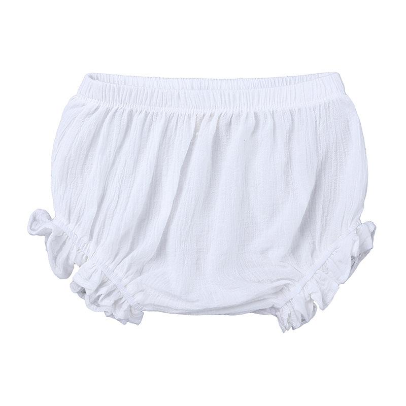 Summer Baby Cotton Linen Ruffled Triangle Shorts Loose Comfortable Toddler Bloomers