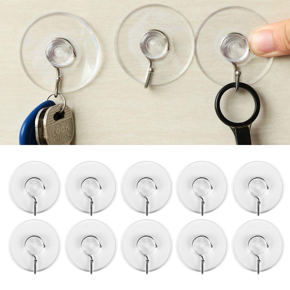 10Pcs/set Bathroom Wedding Supplies Rubber Glass Clear Sucker Wall Hook Suction Cup Transparent