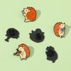 French Horn Zinc Zinc Alloy Musician Audience Pin Enamel Badge Cartoon Hedgehog Brooch Backpack Decoration