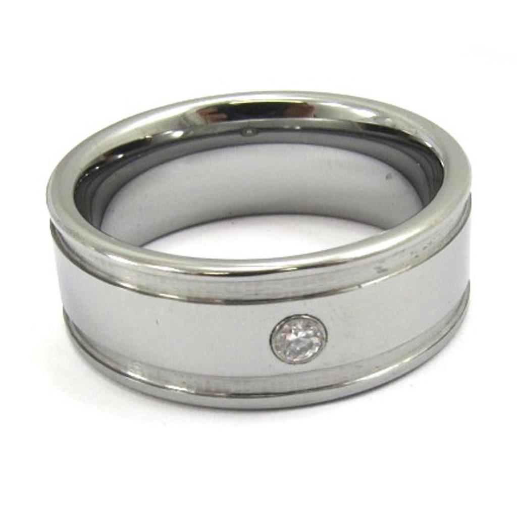 Металлическое серое кольцо из вольфрама 'High Tech'