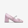 Shoes For Women Korean Style With Bow Square Heels Woman Pumps Promotion Hot And Low Price Non Slip Summer 2024 Discount Social