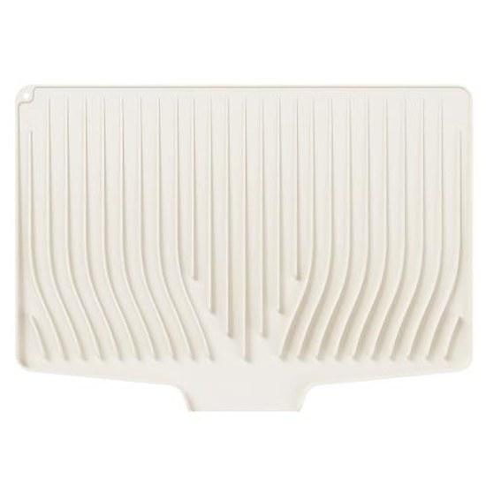 Silicone draining mat kitchen non-slip heat insulation resistant sloped (cream white 48 x 35 cm)