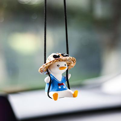 Качающаяся утка подвесное украшение для автомобиля домашний офис авто зеркало заднего вида мультяшная утка подвесное украшение