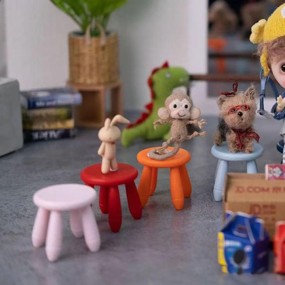 Красочный кукольный домик, пластиковый мини-стул, подарок, миниатюрная мебель, игрушка