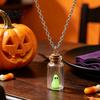 Fantasy Theme Gift for Girls Ghost in Bottle Necklace, Glow The Dark Halloween Unique Handmade Creative Jewelry Charm Jewelry, Adopt A Ghost/Cat/Dog