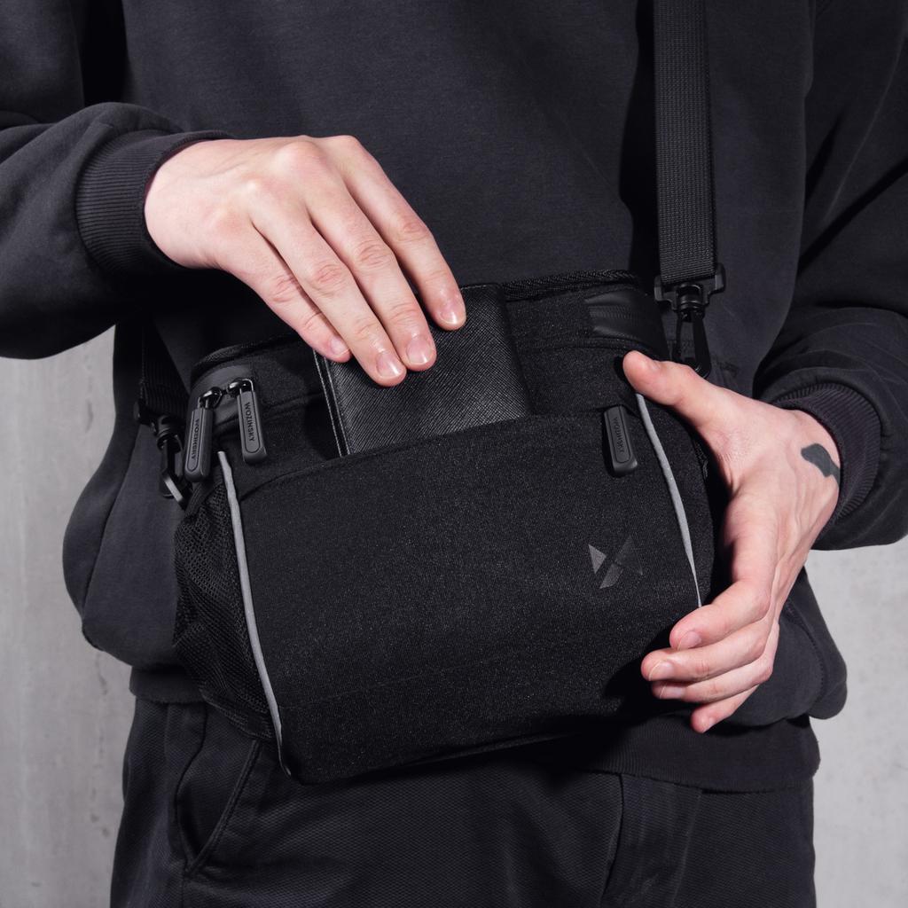 Wozinsky 4л Черная Сумка на Руль и Плечо для Велосипеда