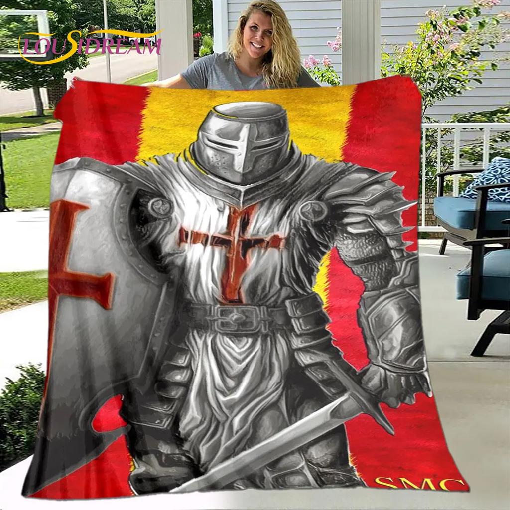 Мягкое плюшевое одеяло с играми Cavalier Knight Templar Crusaders, фланелевое одеяло для гостиной, спальни, кровати, дивана, пикника