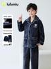 Lulu Cow Boys' Warm Flannel Pajamas - Fall/Winter Coral Fleece Sleepwear for Kids