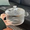 Versatile Heat-Resistant Glass Cooking Pot with Lid - Perfect for Pasta Soups and Baby Food Stovetop Safe & Easy To Clean