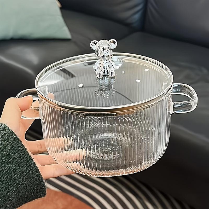 Versatile Heat-Resistant Glass Cooking Pot with Lid - Perfect for Pasta Soups and Baby Food Stovetop Safe & Easy To Clean