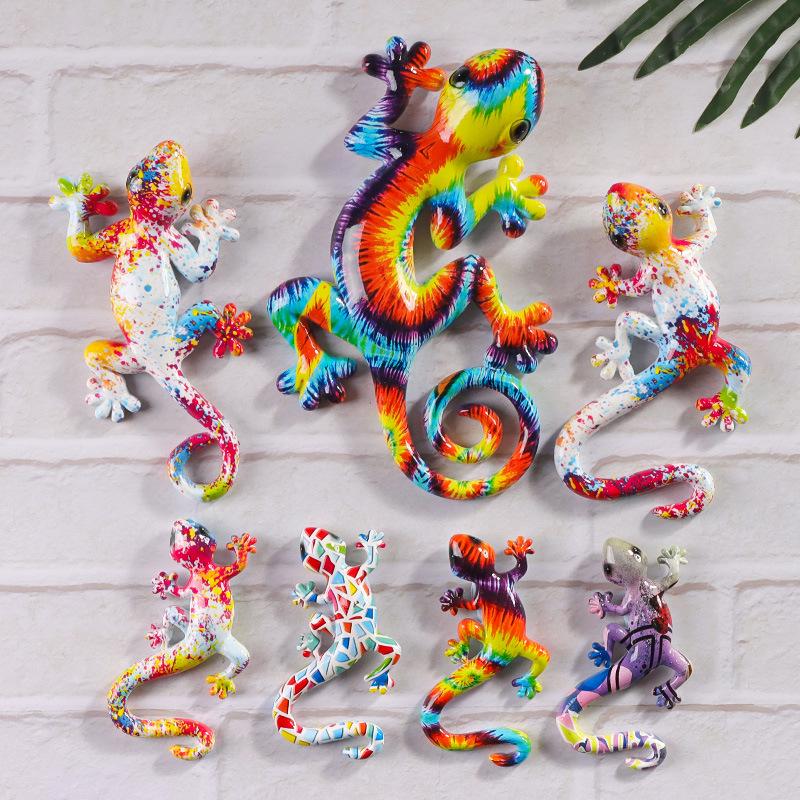 Американское художественное настенное искусство с гекконом: Декоративная подвеска из смолы в виде рептилии