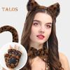 1 Set Cosplay Cat Glove Set with Bow Tie Tail And Adjustable Headband Soft Plush Halloween Performance Prop Comic Expos Photoshoots Accessories