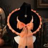 Gothic Witch Hat for Women Girls Lolita Style Wide Brim Decorative Music Festivals with Bow Halloween Costume Accessory Elegant Headwear