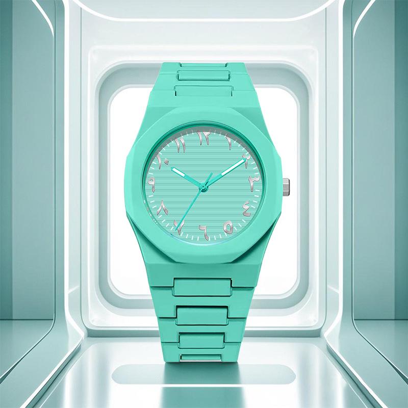 Matte Black Quartz Watch with Middle Eastern Style