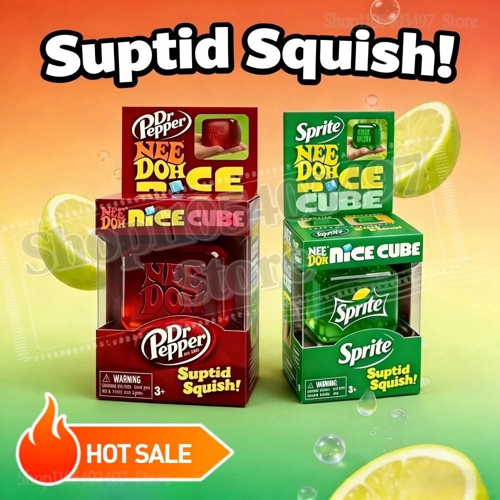 Nee Doh Nice Cube Мячик-антистресс Сжимаемая игрушка Dr Pepper Sprite Медленно восстанавливающаяся Мягкая Сенсорная игрушка-фиджет для снятия тревоги