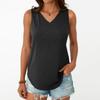 Женская мода повседневная облегающая безрукавка с V-образным вырезом футболка топ