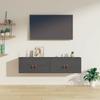 Wall Cabinets 2 pcs Grey 60 x 30 x 30 cm Solid Pine Wood