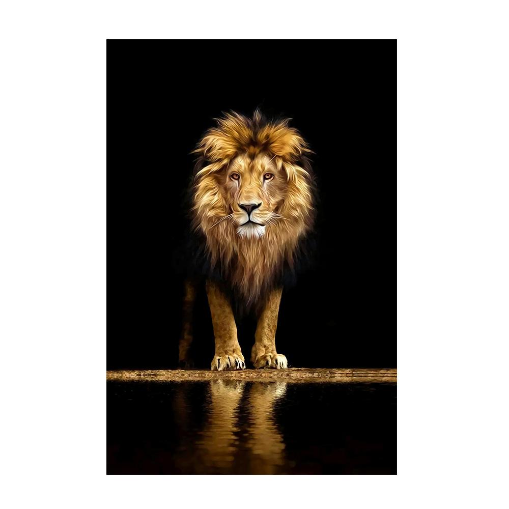 Африканский лев в темноте, настенные постеры и принты, животные, холст, картины, натюрморт, декор для дома