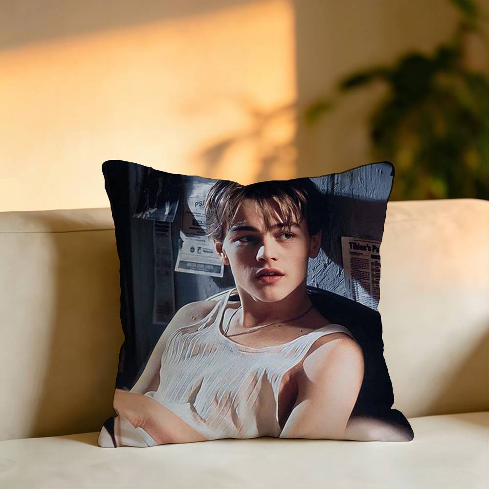 Popular Actor Leonardo DiCaprio Pillow Case Square DoubleSided Sofa Cushion Cover Bedroom Bedside Pillow