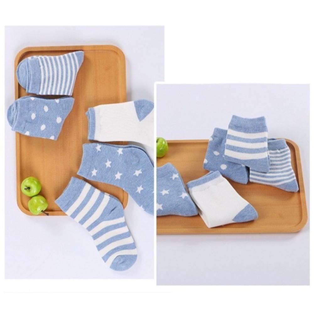 5 Pairs Soft Cotton Girls Boys Socks Autumn Winter Mid-calf Socks Floor Stockings for 0-5 Years