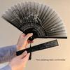 Складной веер Китайский ветер женский складной веер для танца Ханфу несет в себе элегантный древний костюмный бамбуковый веер со всеми бамбуковыми костями.