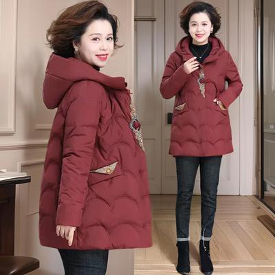 Зимнее длинное пальто женское верхняя одежда с капюшоном элегантный воротник из искусственного меха свободное толстое теплое парка для женщины среднего возраста