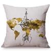 Navigation Sailboat Arrow Navy Sea Map Style Pillowcase Cotton Linen Marine Compass Decorative Pillow Cover Cushion Cover