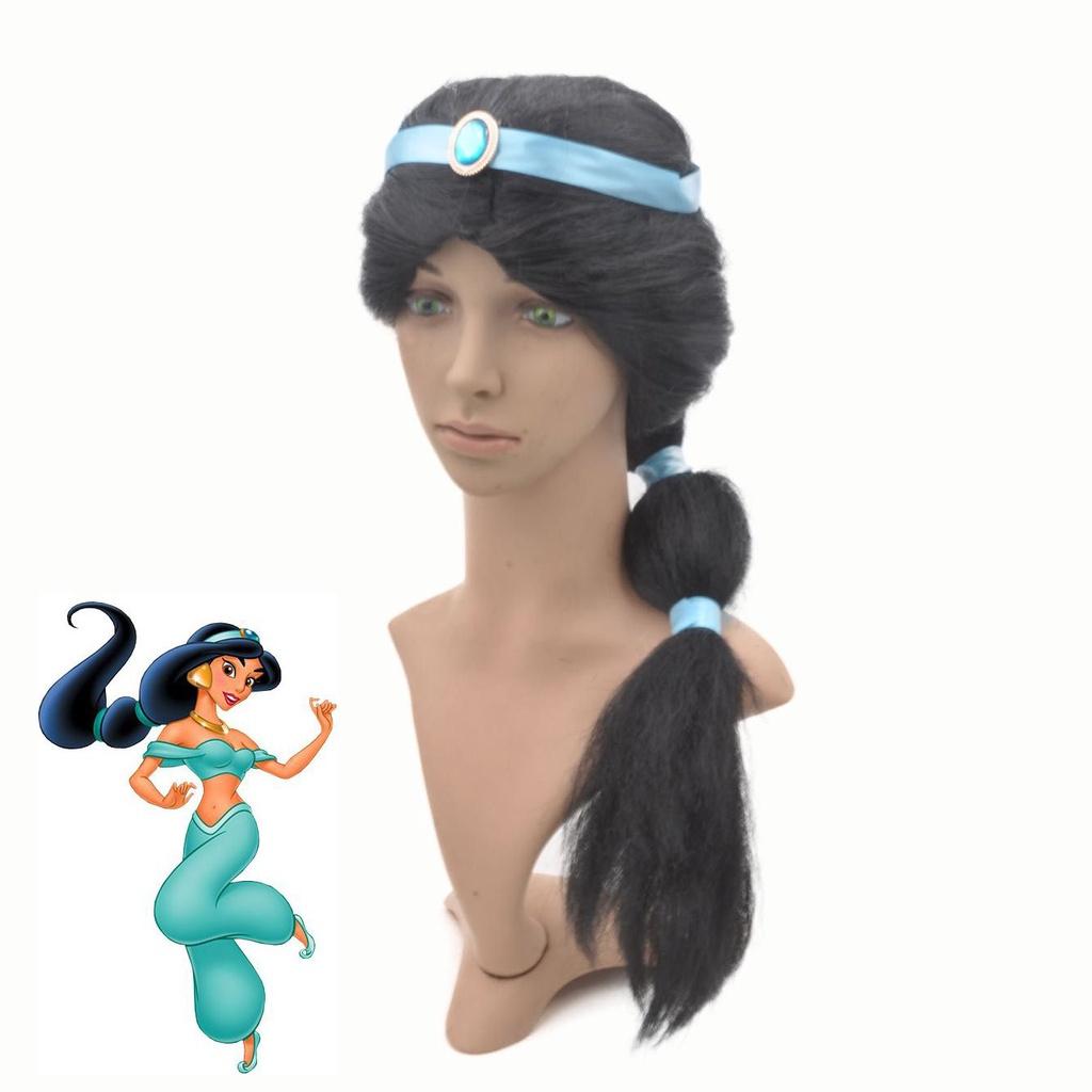 Elegant Long Jasmine Princess Wig For Children And Adults Capturing Aladdin's Magic